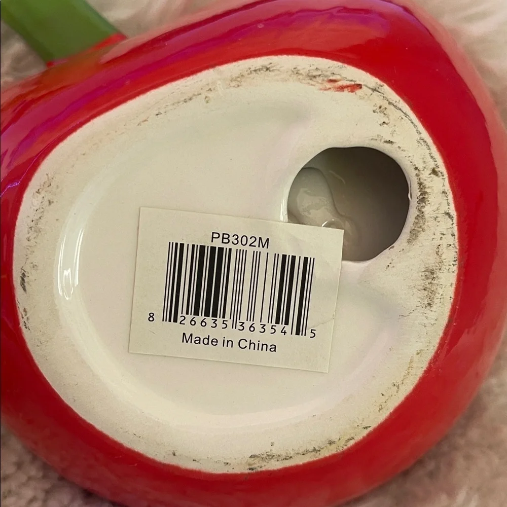 Red Cherry Shaped Ceramic Bowl pet feeder